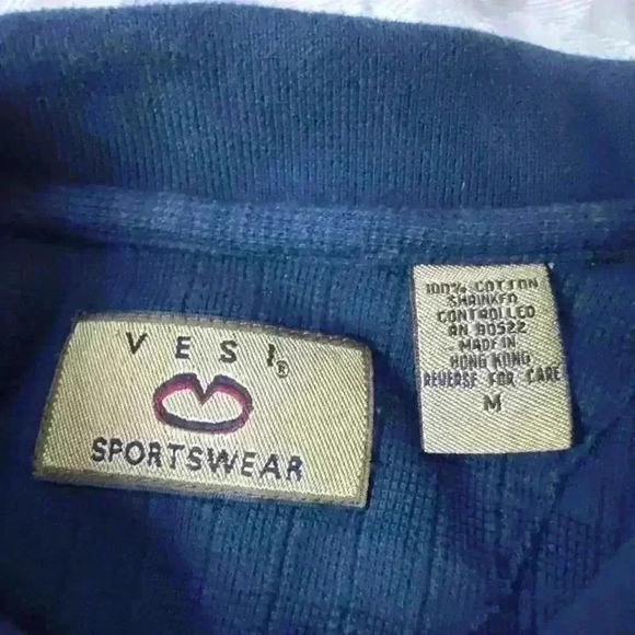 Vintage University of Notre Dame Polo SS Embroidered Vesi Sportswear Cotton M - Picture 3 of 5